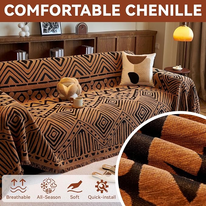 VClife Boho Couch Covers Washable Sofa Cover - Image 4