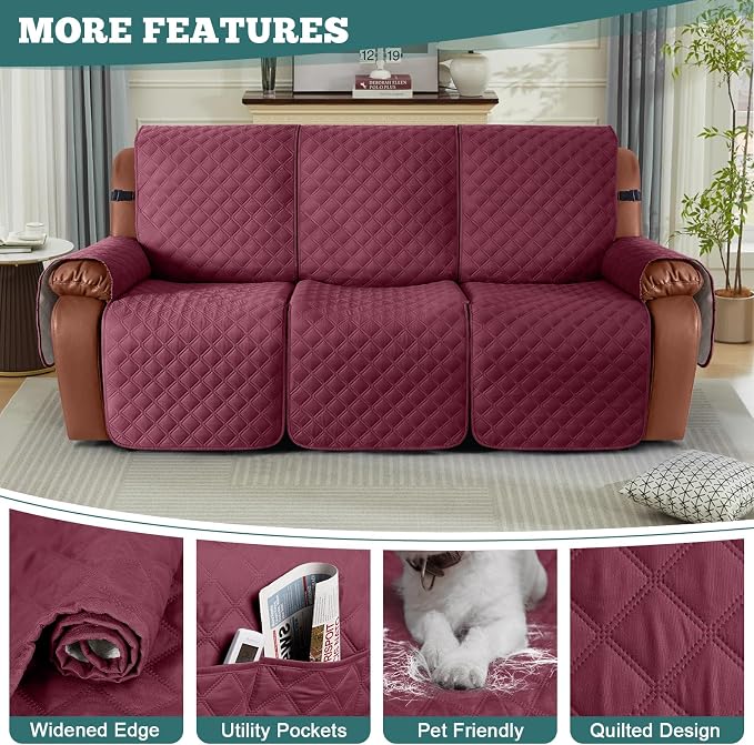 Ruaozz Waterproof Recliner Sofa Covers, 1-Piece Couch Covers - Image 5