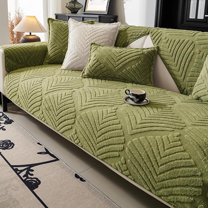 Sectional Couch Cover, Non-Slip Sofa Cover Plush Warm, Funny Fuzzy Pet Couch by PJLZJFBY