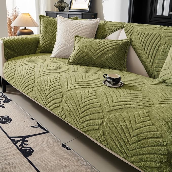 Sectional Couch Cover, Non-Slip Sofa Cover Plush Warm, Funny Fuzzy Pet Couch by PJLZJFBY