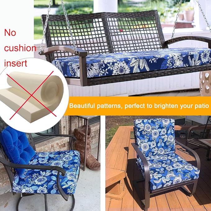 NettyPro Outdoor Cushion Slipcovers 4 Pack Waterproof UV Resistant Patio Chair - Image 6