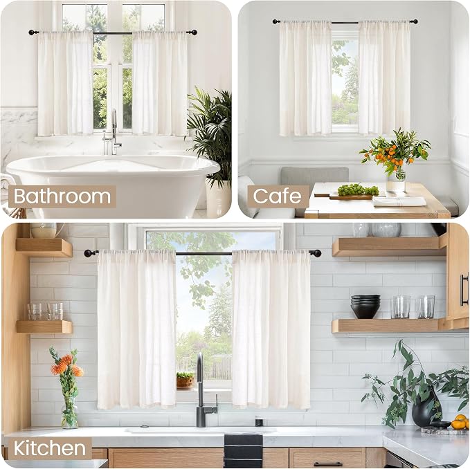 BGment Small Linen Curtains 36 Inch Length - Image 2