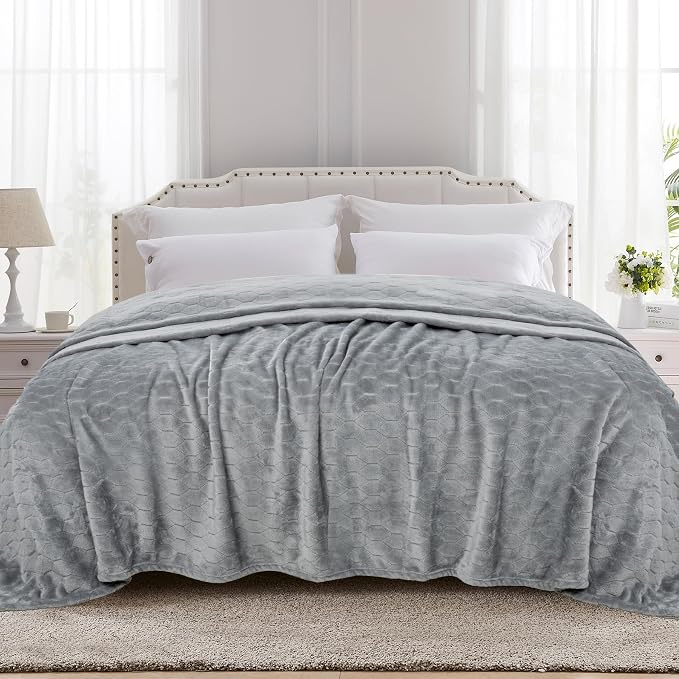 TOONOW Fleece Bed Blanket Queen Size 90x90 inches, Super Soft Fluffy Fuzzy by TOONOW