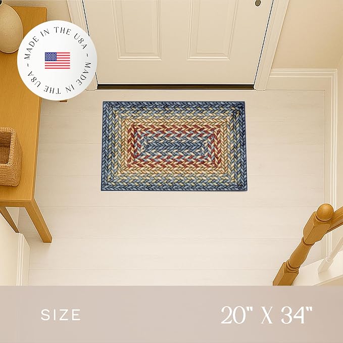 Maples Rugs Marion Bohemian Braided-Style Print Area Rug – Made in USA – - Image 2