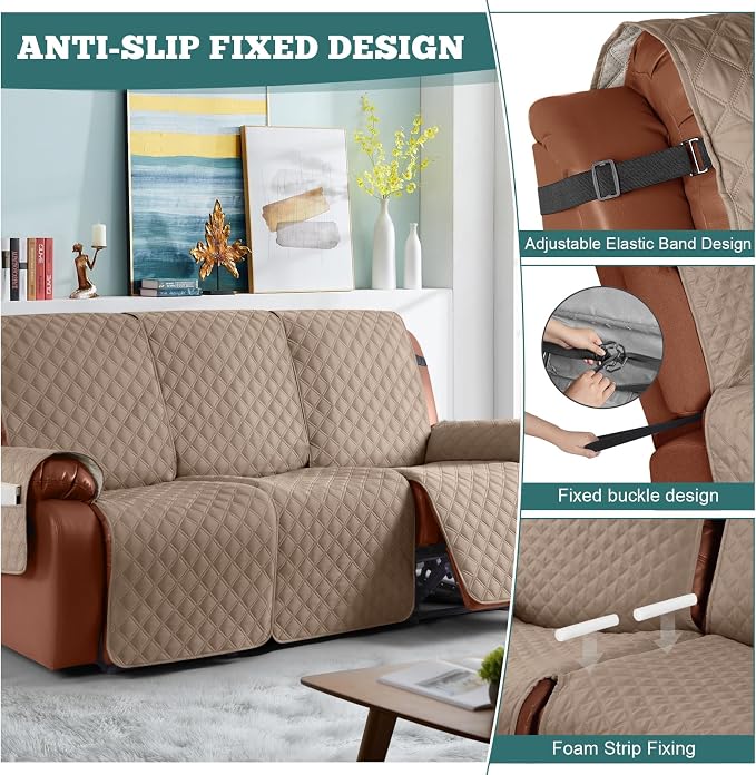 Ruaozz Waterproof Recliner Couch Covers Sofa Slipcovers Washable 1-Piece - Image 6