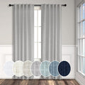 Gray Curtains 38 Inch Wide for Bedroom 2 Panel Set Back Tab Rod Pocket Semi by Pitalk