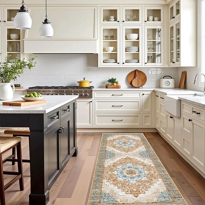 Tritard 100% Non Slip Kitchen Rugs Sets of 3 Washable Boho Kitchen Mats - Image 6
