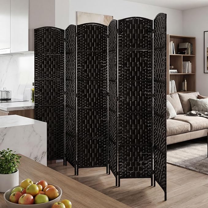 HOMCOM Room Divider 6 Panel, 6FT Tall Folding Privacy Screen, Freestanding - Image 6