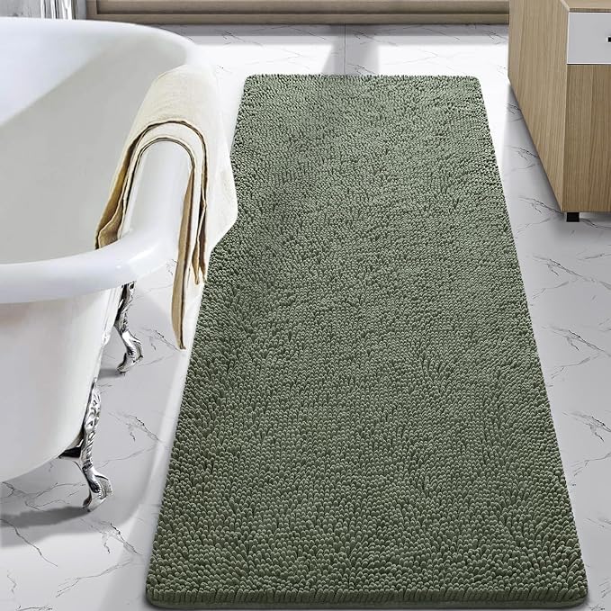 LOCHAS Luxury Bathroom Rug Shaggy Bath Mat 24 x 70 Inch, Washable Non Slip Bath by LOCHAS