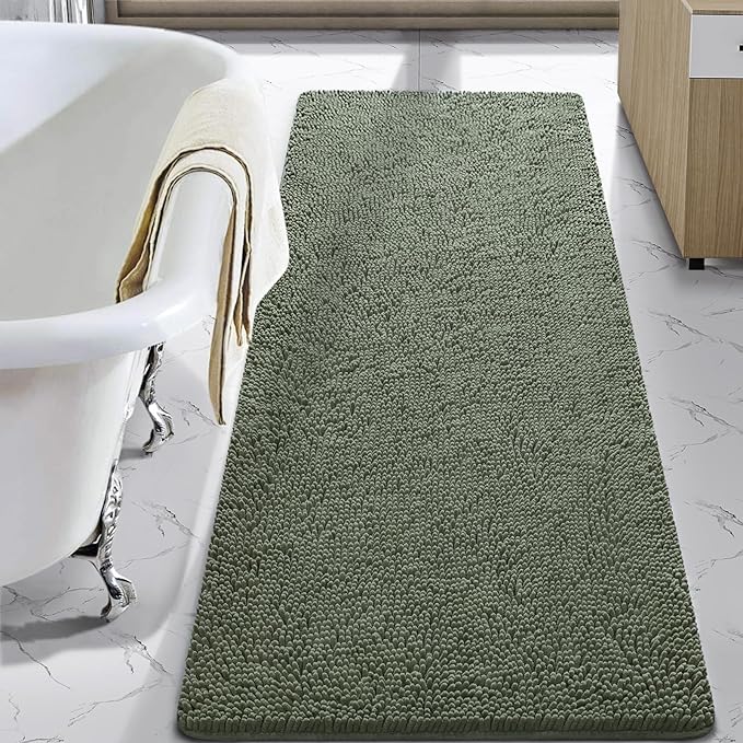 LOCHAS Luxury Bathroom Rug Shaggy Bath Mat 24 x 60 Inch, Washable Non Slip Bath by LOCHAS