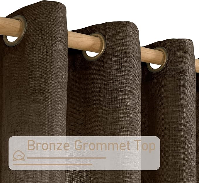 LAMIT Dark Brown Linen Curtains - Image 4