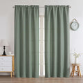 Chyhomenyc Sage Green Curtains 72 Inch Length 2 Panels Set, Faux Linen Textured by Chyhomenyc