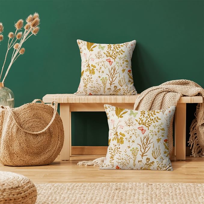 AEIOAE Summer Pillow Covers 18x18 Inch Set of 2, Seasonal Floral Outdoor - Image 2