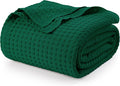 Utopia Bedding Forest Green 100% Cotton Waffle Blanket 300 GSM Soft Lightweight by UTOPIABEDDING