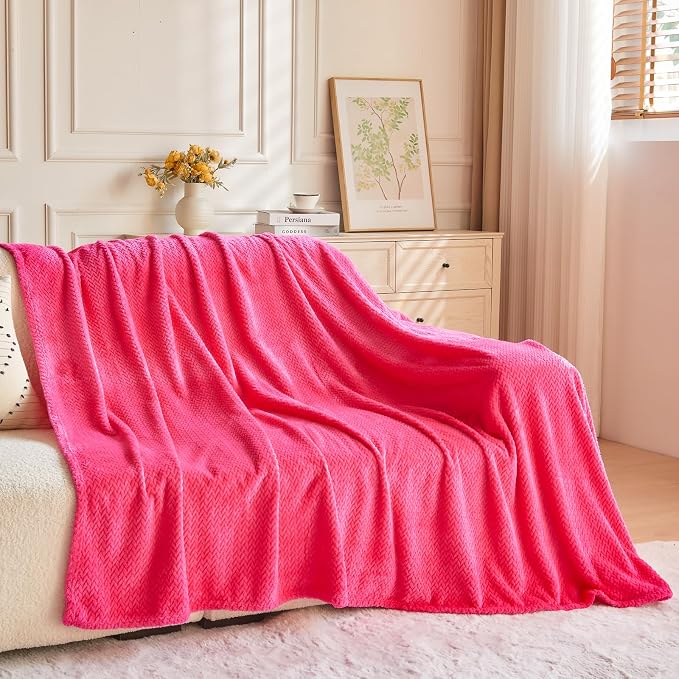 NEWCOSPLAY Super Soft Twin Blanket Dark Rose Red Premium Silky Flannel Fleece - Image 7