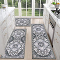 HEBE Farmhouse Kitchen Rugs Sets of 3 Non Slip Washable Boho Kitchen Rugs and by HEBE