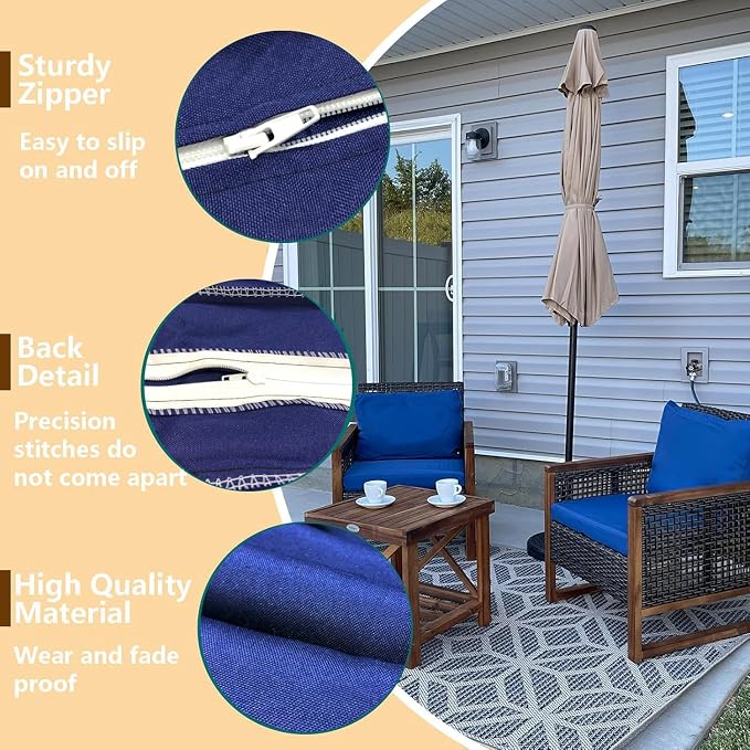Oslimea Outdoor Cushion Cover 25x25x5 Waterproof Patio Cushion Seat Cover 4 - Image 5