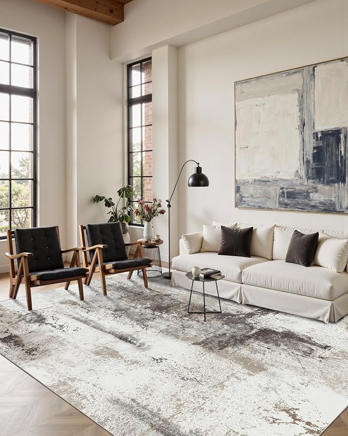 4x6 Area Rugs for Living Room, Modern Abstract Washable Rug, Boho Entryway Non by OHWPEAT
