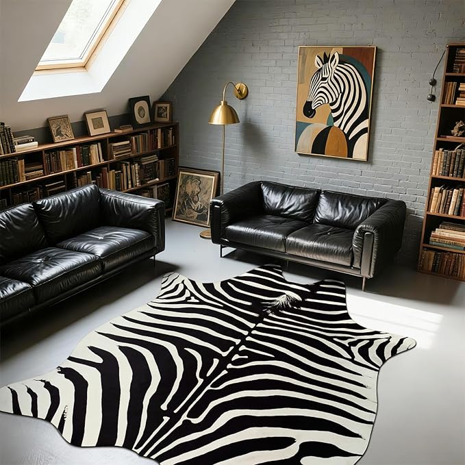 BENRON Premium Zebra Rugs for Living Room Bedroom, Non-Slip Throw Rug for Home - Image 4