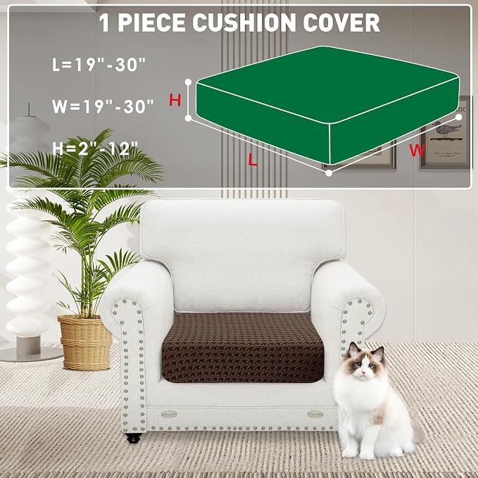 MAXIJIN Couch Cushion Covers for Sectional Sofa, Stretch Sofa Cushion Cover - Image 2