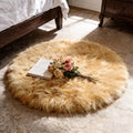 Ultra Soft Faux Fur Rug, Fluffy Shaggy 3ft Round Area Rug by TUOTPE