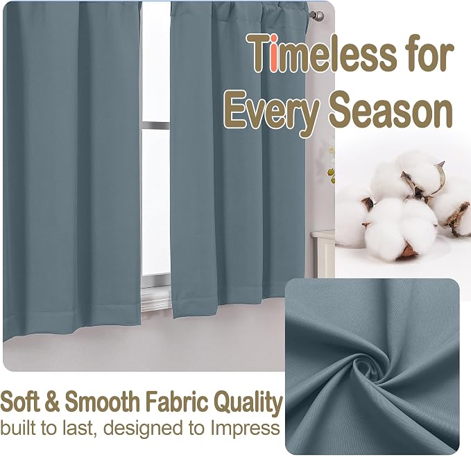 OVZME Stone Blue Blackout Curtains - Image 7
