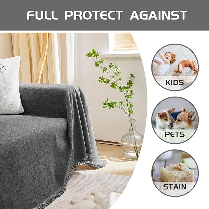 MEETSKY Sofa Covers for Pets Washable Couch Covers for 3 Cushion Couch Sofa Pet - Image 5