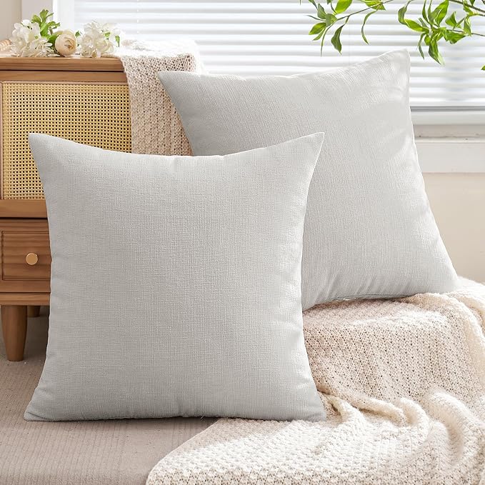 MIULEE Light Grey Couch Pillow Covers 20x20 Inch - Image 7