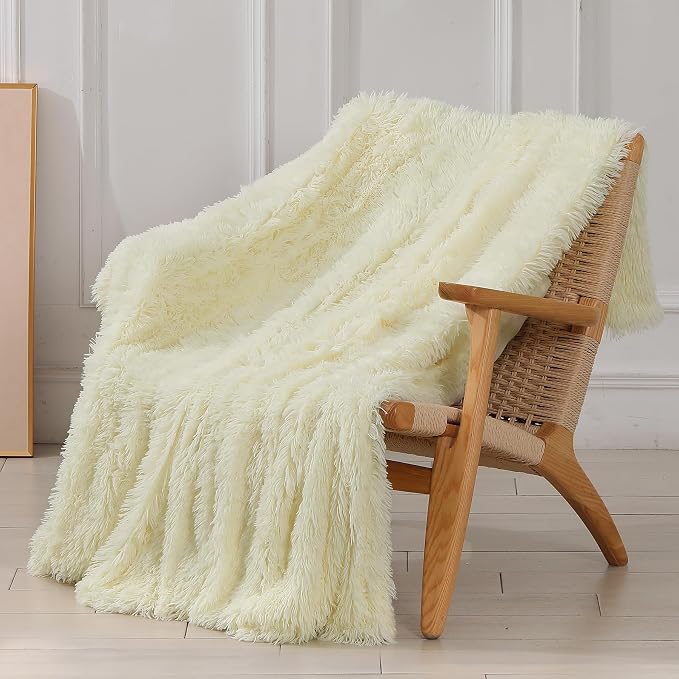 Tuddrom Decorative Extra Soft Faux Fur Blanket Twin Size 70" x 78", Solid by Tuddrom