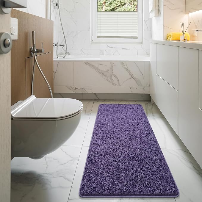 LOCHAS Luxury Bathroom Rug Shaggy Bath Mat 24 x 60 Inch, Washable Non Slip Bath - Image 7
