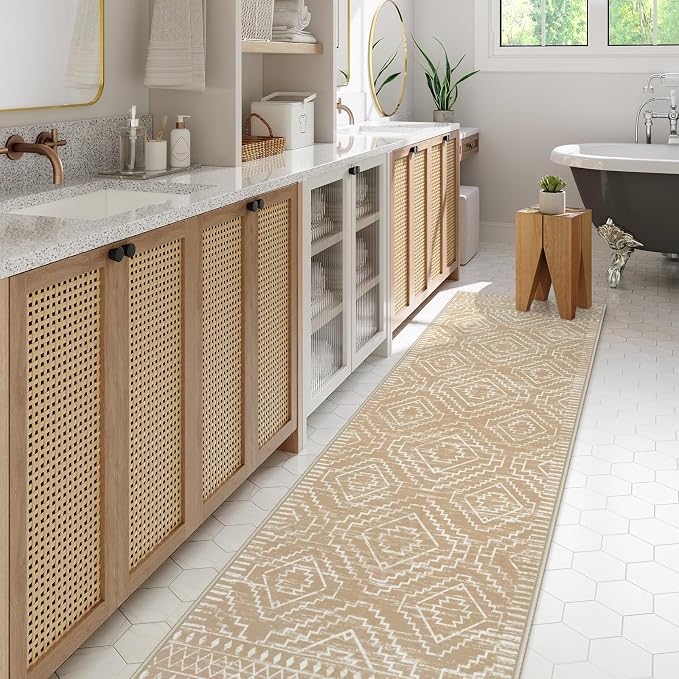 Wonnitar Moroccan Washable Kitchen Runner Rug 2'6"x8', Non-Slip Boho Rug Runners - Image 7