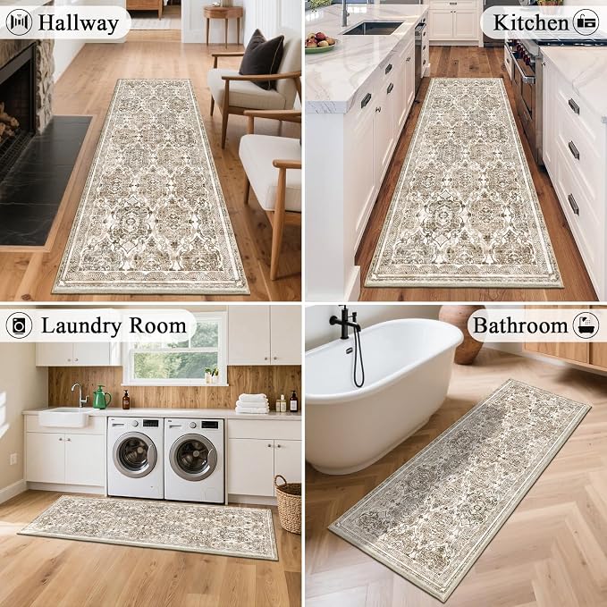 Vaukki Hallway Runner Rug, Vintage Shaggy Soft Laundry Rug Runner, Non Slip - Image 4