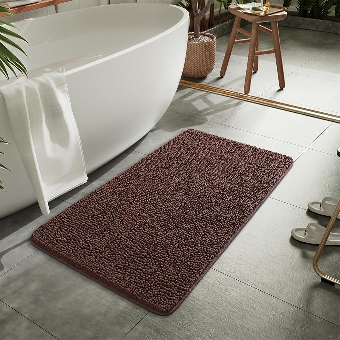 LOCHAS Luxury Bathroom Rug Shaggy Bath Mat 24 x 36 Inch, Washable Non Slip Bath - Image 7