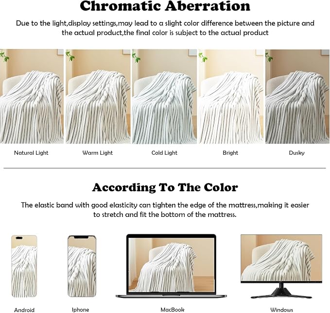 NEWCOSPLAY Super Soft Twin Blanket Black and White Premium Silky Flannel Fleece - Image 6