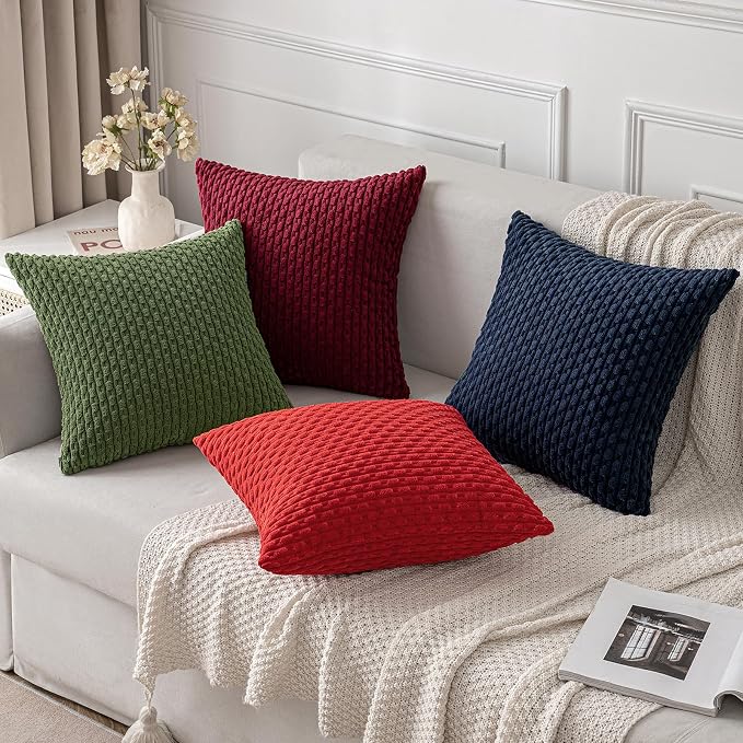 MIULEE Pack of 2 Decorative Throw Pillow Covers 18x18 Inch Soft Boho Striped - Image 4