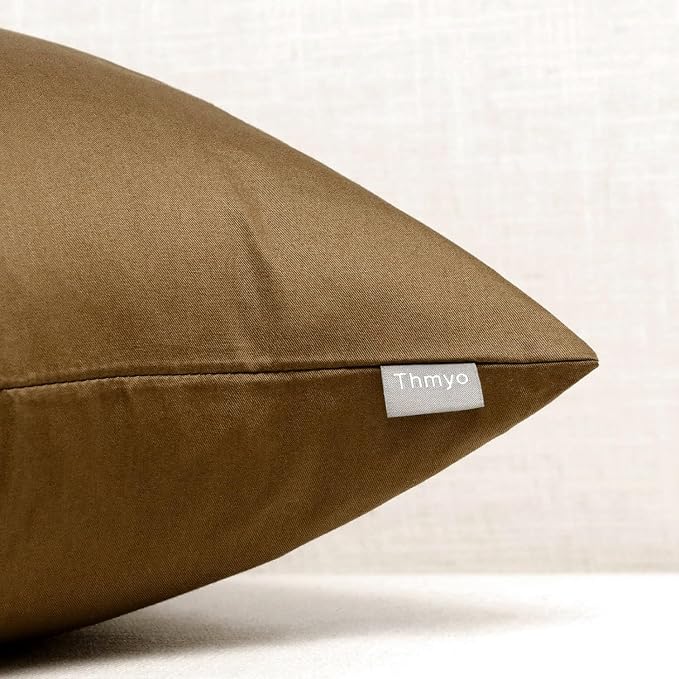 4-Pack 100% Cotton Comfortable Solid Decorative Throw Pillow Case, Thmyo Square - Image 6