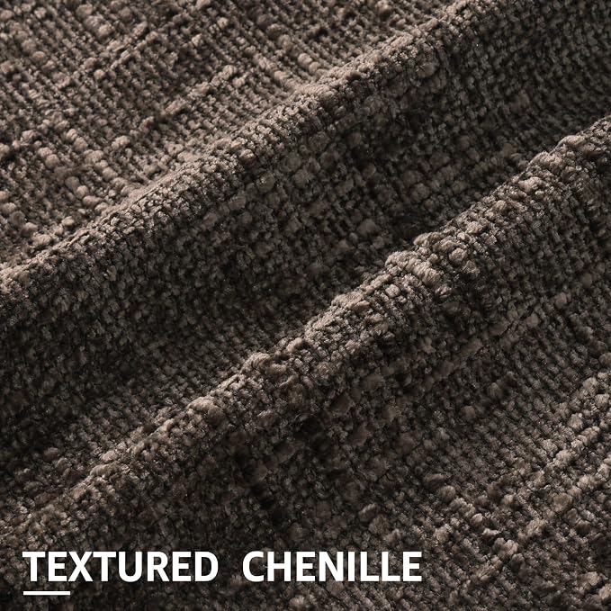 decorUhome Dark Brown Chenille Euro Sham Throw Pillow Covers 24x24 Set of 2 - Image 2