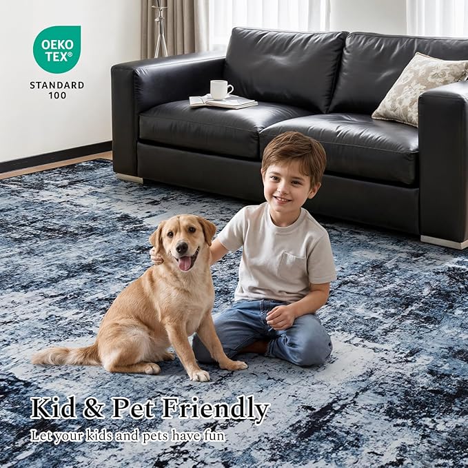Rugflix Round Area Rugs 4Ft for Living Room, 4x4 Washable Rug Stain-Resistant - Image 6