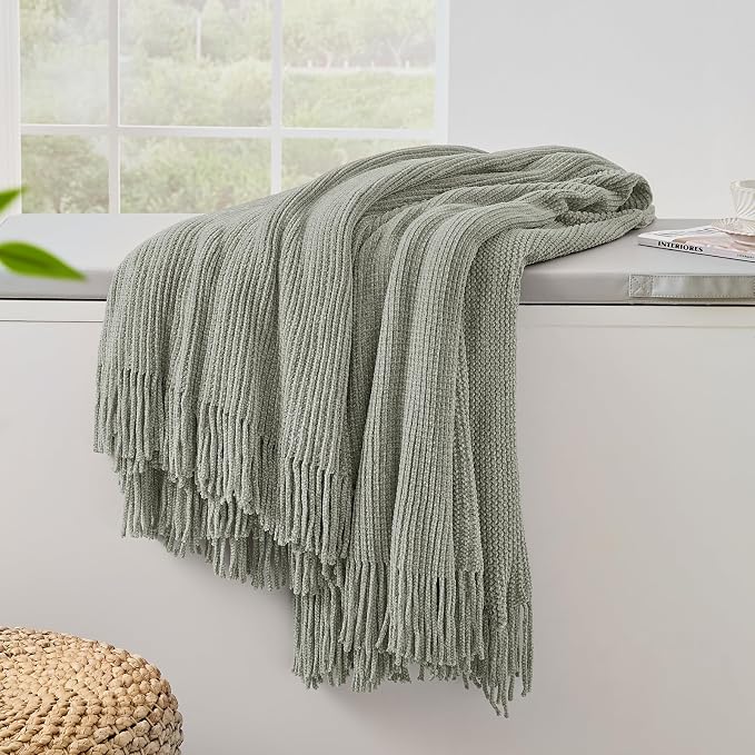 inhand Throw Blanket for Couch Bed, Chunky Chenille Woven Soft Blankets - Image 8