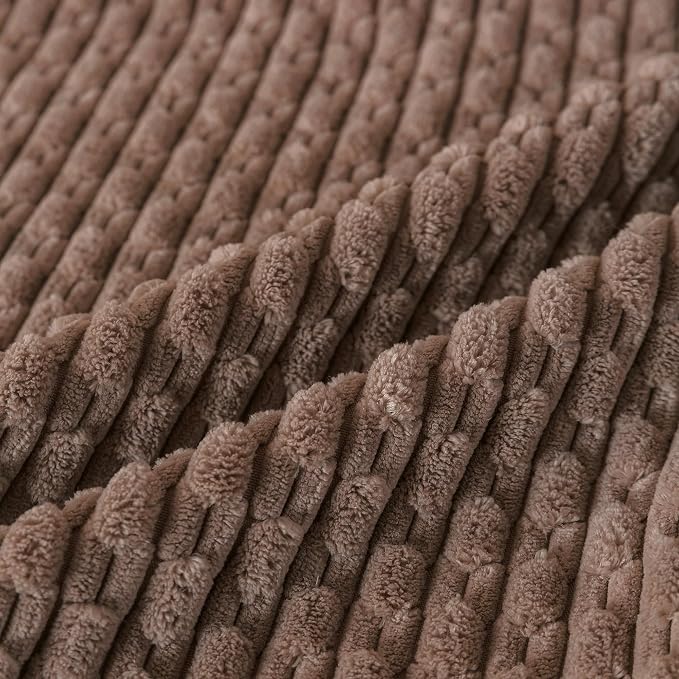 Set of 4 Light Brown Decorative Throw Pillow Covers 26x26 Inch Corduroy Pillow - Image 3