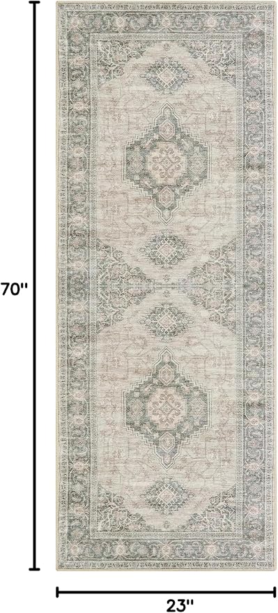 Lahome Oriental Kitchen Runner Rug, 2x6 Washable Rug Runners - Image 2