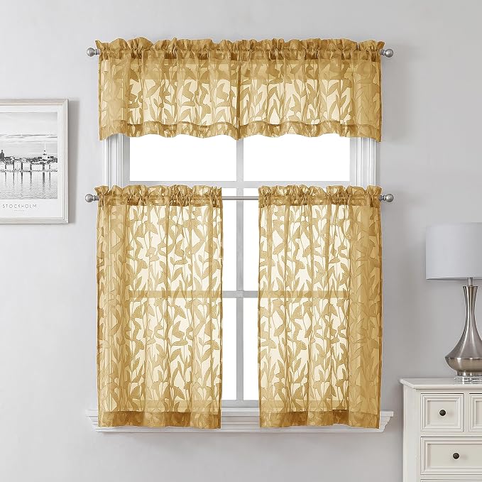 Lecloud Leia Dark Gold Sheer Valance - Image 2