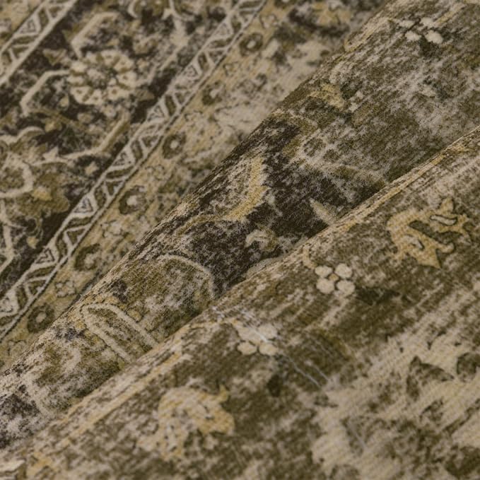PureCozy Entryway Area Rug 2x3 Brown Vintage Distressed Indoor Carpet Oriental - Image 8