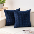 Pack of 2 Corduroy Decorative Throw Pillow Covers 20x20 InchSoft Boho Striped by Unknown