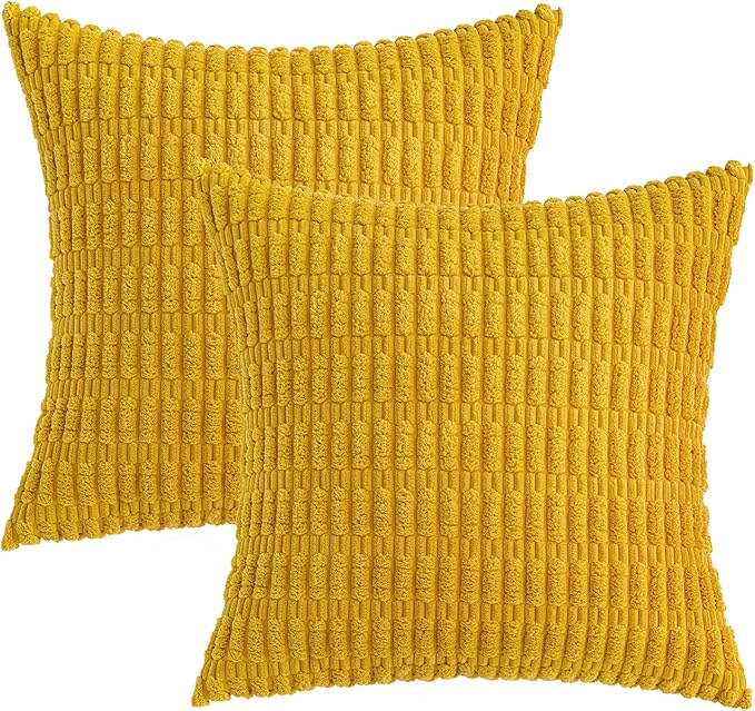 MIULEE Pack of 2 Corduroy Decorative Euro Sham Throw Pillow Covers 26x26 Inch - Image 6