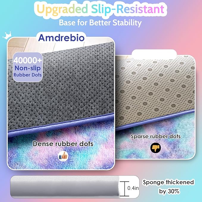 Amdrebio Blue Purple Rainbow Mermaid Rugs 6x9 - Image 6