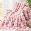 Luxury 1000GSM Faux Rabbit Fur Throw Blanket by TOUCHAT