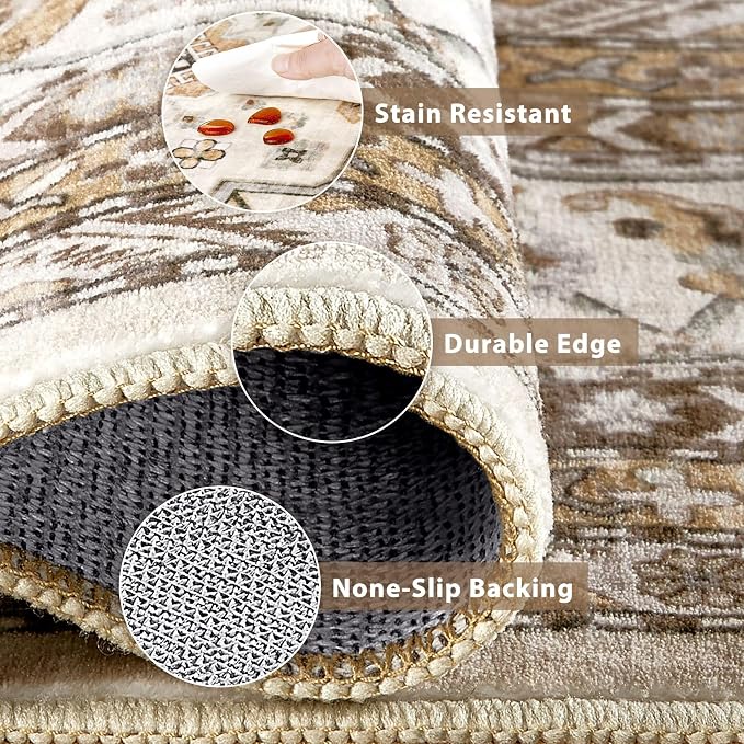 Vintage Hallway Runner Rug 3x12: Large Soft Washable Entryway - Image 5