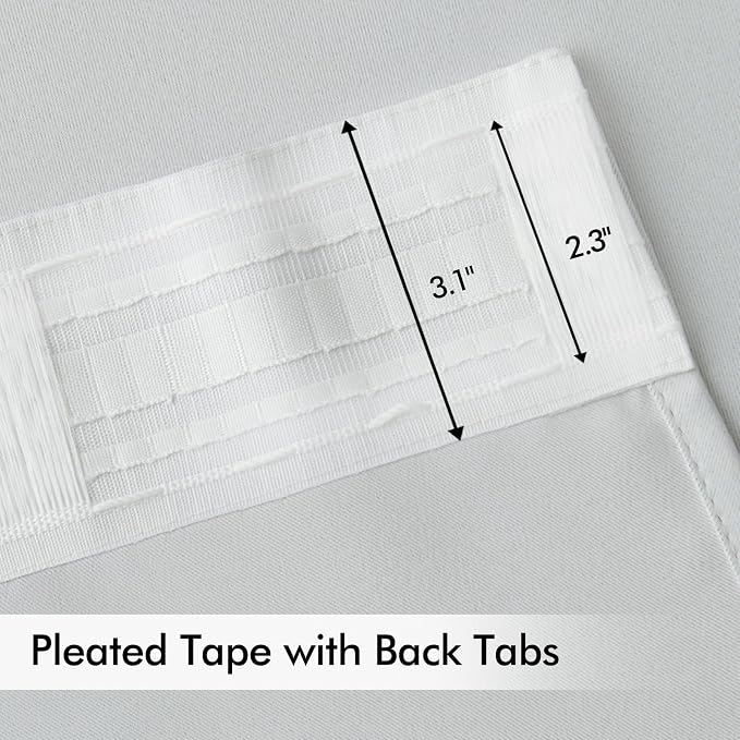 MIULEE Back Tab Light Blocking Curtains 90 Inch Long 2 Panels Set - Image 4