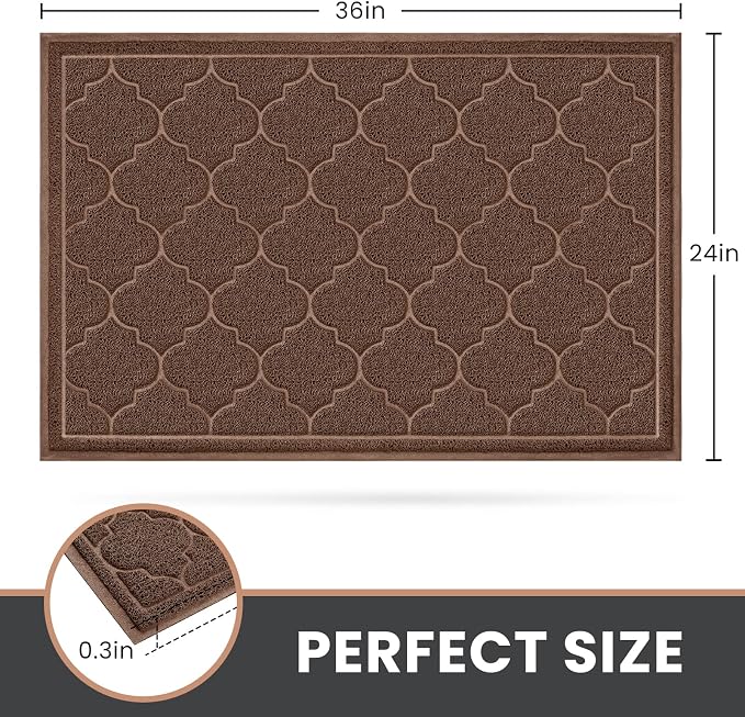 LuxStep Door Mat Large 24"x36"Indoor Outdoor Doormat, Non-Slip Low-Profile - Image 3